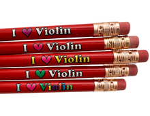 Load image into Gallery viewer, I Heart Violin Pencils
