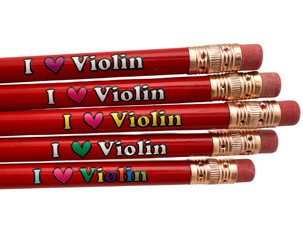 I Heart Violin Pencils