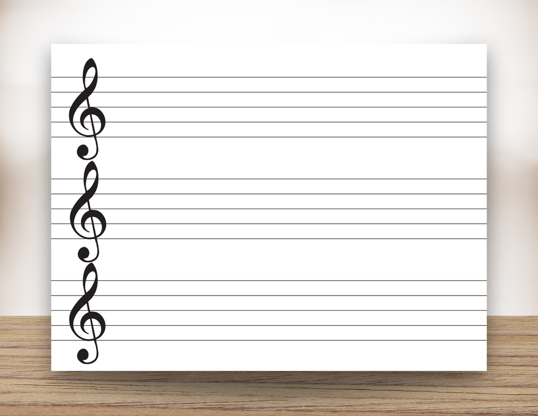 Three Staves Magnetic White Board (all clefs)