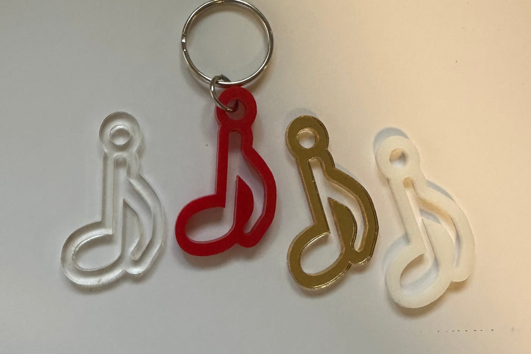 Eighth Note Outline Keychain