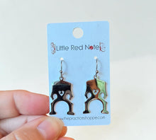 Load image into Gallery viewer, Dangle Fish Hook Stainless Steel Earrings Cello Bridge

