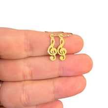 Load image into Gallery viewer, Dangle Fish Hook Stainless Steel Earrings Treble Clef
