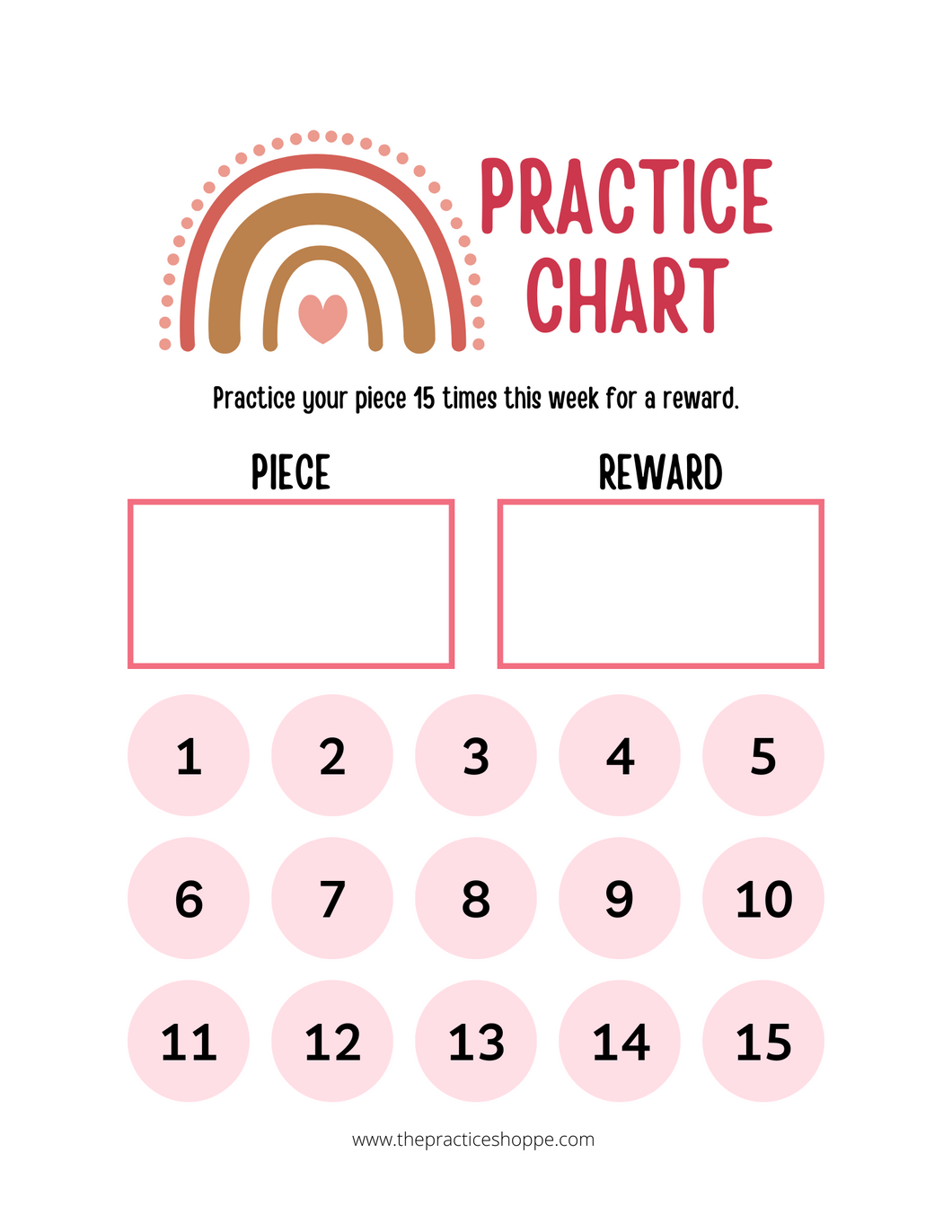Rainbow Practice Chart (Digital Download)
