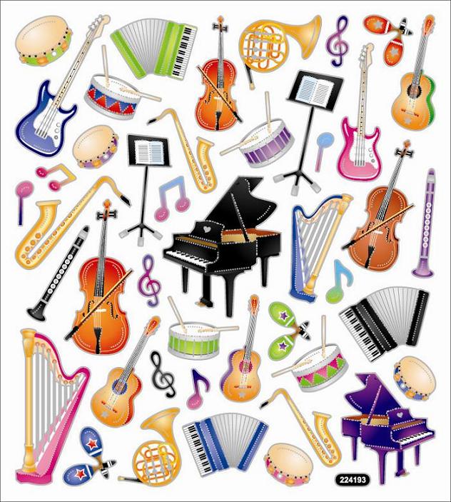 StickerKing Instruments Silver Shiny Stickers