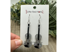 Load image into Gallery viewer, Dangle Fishook Earrings Acrylic Violin
