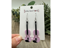 Load image into Gallery viewer, Dangle Fishook Earrings Acrylic Violin
