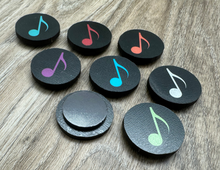 Load image into Gallery viewer, 1&quot; Black Eighth Note Magnets - set of 8
