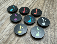 Load image into Gallery viewer, 1&quot; Black Eighth Note Magnets - set of 8
