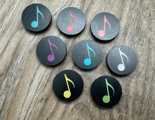 Load image into Gallery viewer, 1&quot; Black Eighth Note Magnets - set of 8
