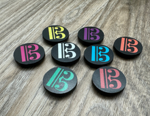 Load image into Gallery viewer, 1&quot; Black Alto Clef Magnets - set of 8
