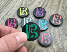 Load image into Gallery viewer, 1&quot; Black Alto Clef Magnets - set of 8
