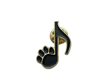 Load image into Gallery viewer, Eighth Note Paw Print Enamel Pin
