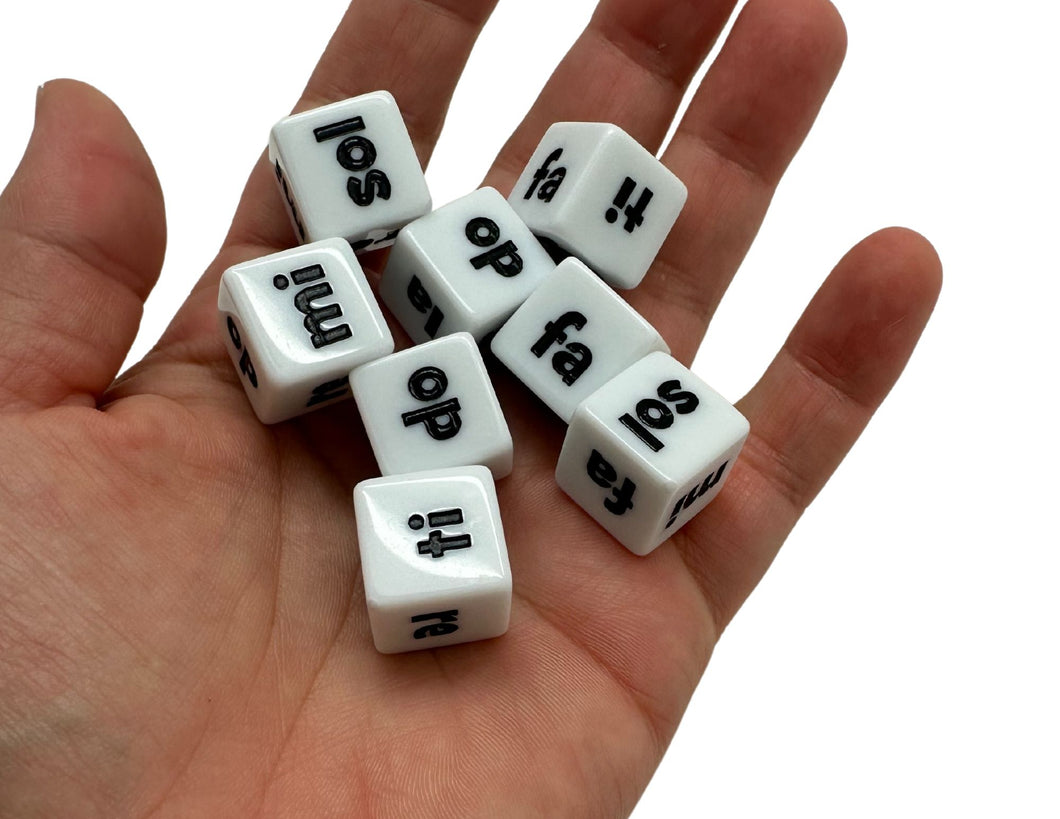 16 mm Solfege Music Dice - Set of 8