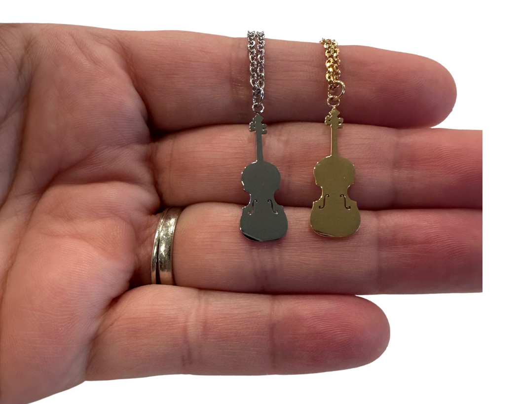 PS Stainless Steel Violin Necklace