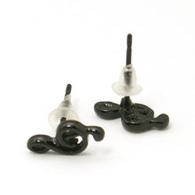 Load image into Gallery viewer, Stud Earrings Treble Clef Black
