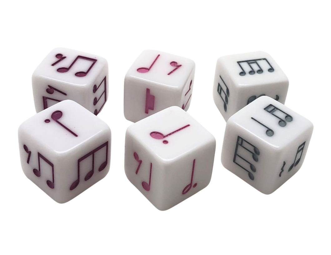 16 mm Triple Meter Notes Dice Variety - set of 6