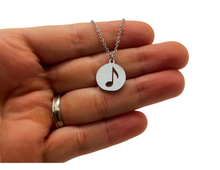 Load image into Gallery viewer, PS Stainless Steel Disc Music Note Necklace - Silver
