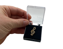 Load image into Gallery viewer, Treble Clef Lapel Pin
