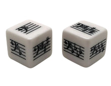 Load image into Gallery viewer, 25 mm Key Signature Dice - Bass Clef - Basic/Advanced - set of 2
