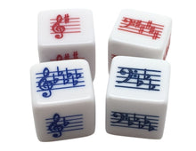 Load image into Gallery viewer, 25 mm Key Signature Dice - Treble/Bass Clef - Sharps/Flats - Set of 4
