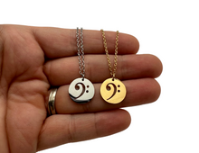 Load image into Gallery viewer, PS Stainless Steel Disc Bass Clef Necklace
