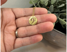 Load image into Gallery viewer, PS Stainless Steel Disc Bass Clef Necklace
