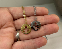 Load image into Gallery viewer, PS Stainless Steel Violin Viola Cello Scroll Disc Necklace
