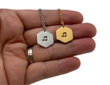 Load image into Gallery viewer, PS Stainless Steel Hexagon Notes Necklace
