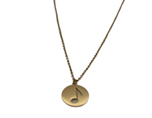 Load image into Gallery viewer, PS Stainless Steel Disc Music Note Necklace - Gold
