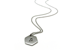 Load image into Gallery viewer, PS Stainless Steel Hexagon Notes Necklace
