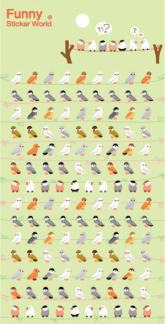 Funny World Birds Mini Stickers