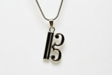 Load image into Gallery viewer, Alto Clef Viola Necklace - Silver with Black Accents
