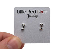 Load image into Gallery viewer, 925 Sterling Silver Mini Eighth Note Earrings
