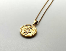 Load image into Gallery viewer, Stainless Steel Treble Clef Coin Pendant Necklace - Gold
