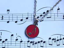 Load image into Gallery viewer, Eighth Note Red Circle Necklace
