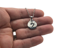 Load image into Gallery viewer, Bass Clef Circle Pendant Necklace
