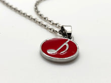 Load image into Gallery viewer, Eighth Note Red Circle Necklace
