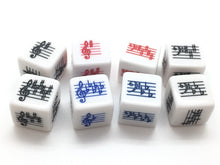 Load image into Gallery viewer, 25 mm Key Signature Dice - Treble/Bass Clef - Sharps/Flats Basic/Advanced - set of 8
