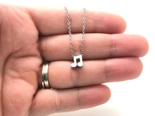 Load image into Gallery viewer, Stainless Steel Mini Eighth Notes Necklace
