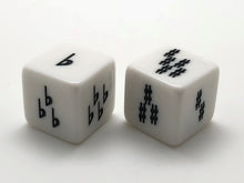 Load image into Gallery viewer, 25 mm Key Signature Dice - No Clef - Sharps/Flats - Set of 2
