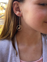 Load image into Gallery viewer, Dangle Drop Eighth Note Circle Earrings
