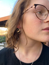Load image into Gallery viewer, Dangle Stainless Steel Circle Eighth Note Post Earrings
