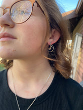 Load image into Gallery viewer, Dangle Stainless Steel Circle Eighth Note Post Earrings

