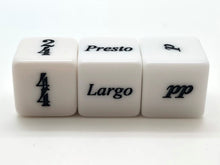 Load image into Gallery viewer, 25 mm Dynamics, Tempo, Time Signature Music Dice - Set of 3
