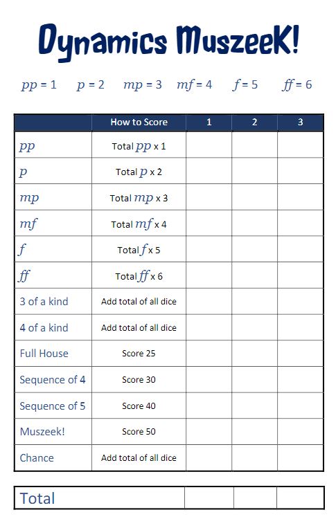 Muszeek - Dynamics Dice Game