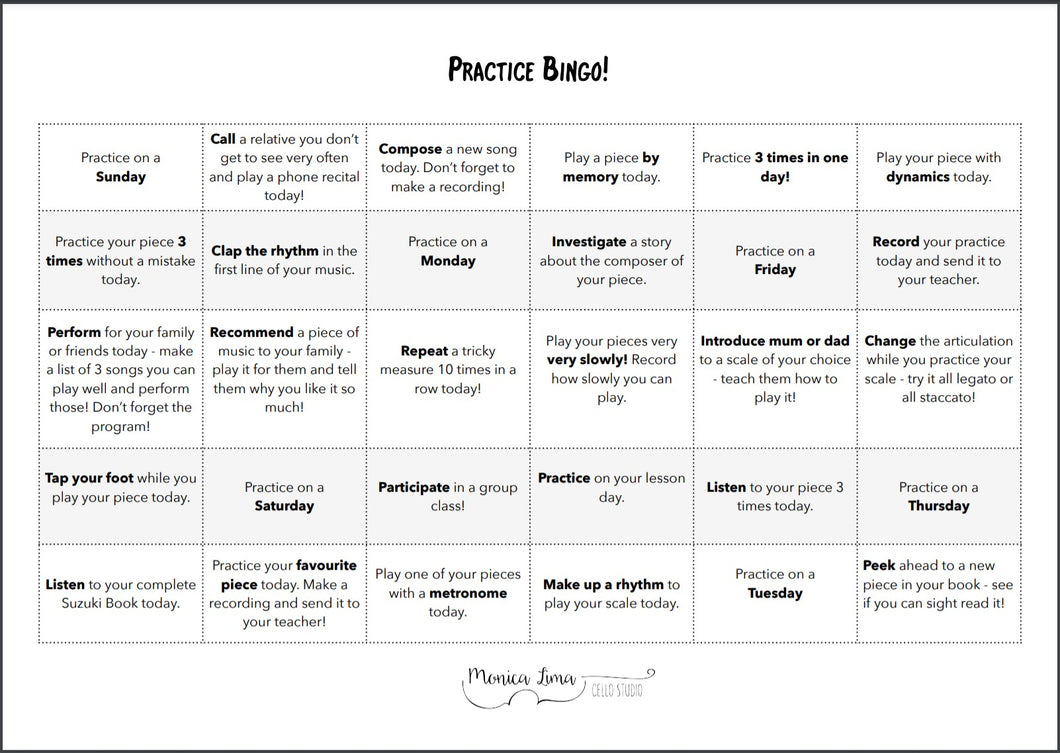 Practice Bingo