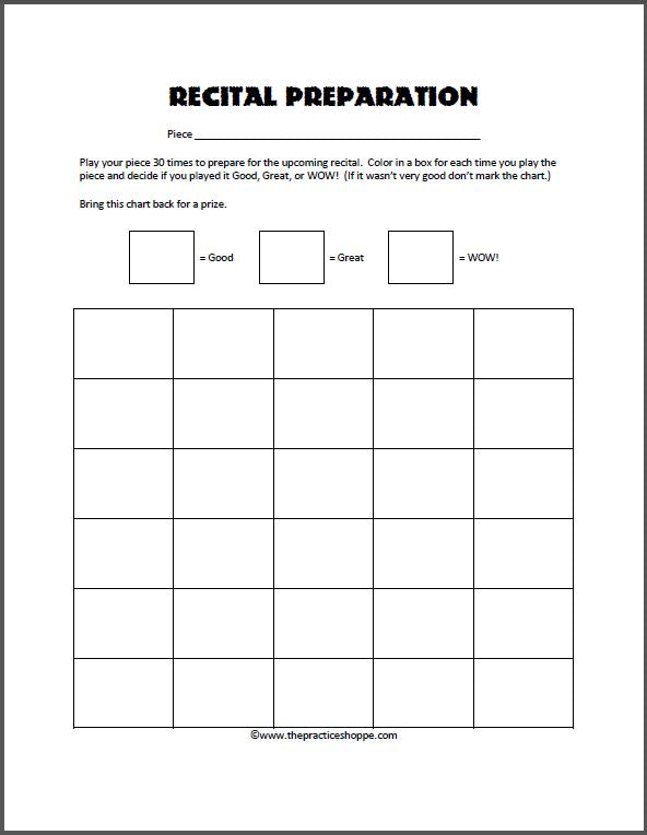 Recital Preparation Color Coding (digital download)