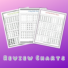 Load image into Gallery viewer, 12 &amp; 16 Song Review Charts Bundle (Digital Download)
