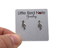 Load image into Gallery viewer, 925 Sterling Silver Treble Clef Medium Stud Earrings
