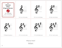 Load image into Gallery viewer, Key Signature Fluency Flashcards (Treble Clef) - 10 Sets of Flashcards (Digital Download)
